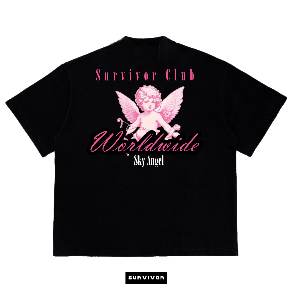 Camiseta oversized SKY ANGEL Streetwear  em algodão 30.1 modelo Premium OVERSIZED 2024 camiseta grande