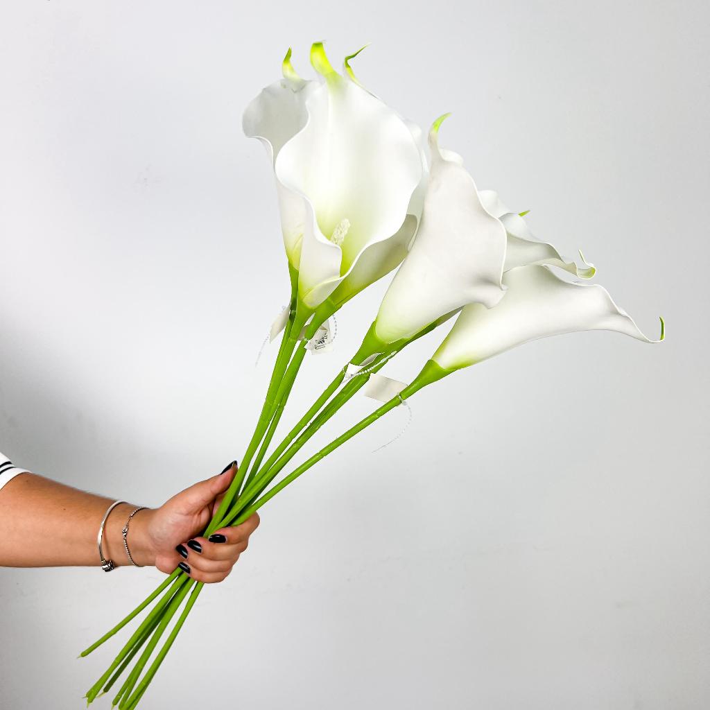 Copo de Leite Artificial Emborrachado Grande Toque Real p/ Decoração Arranjo, Casa, Casamento - HS800186
