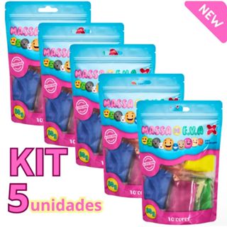 Massa EVA 50g 10 Cores - Kit com 1/2/3/4/5 Pacotes Make Mais - Macia e Colorida para Artesanato em Oferta na Shopee