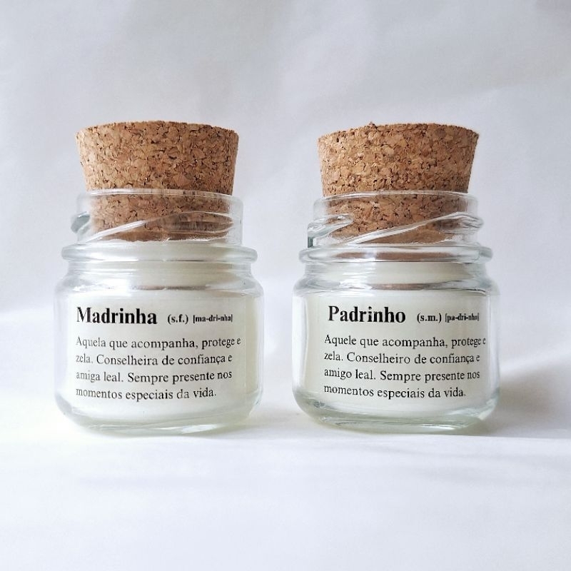 Lembrancinha Madrinha/Padrinho/Padrinhos - MIni Vela Baby Aromática, perfumada 30g