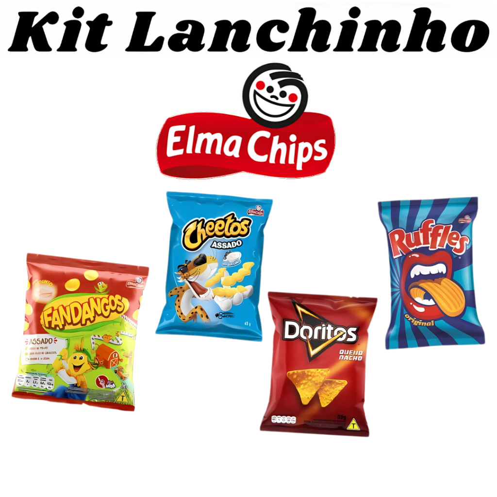 Kit Salgadinho Elma Chips Sabores Doritos 22g  /Ruffles 17g  /Fandangos 22g  /Cheetos 20g