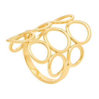 Anel de círculos compatível Romanel vazados banhado a ouro 18K em Oferta na Shopee