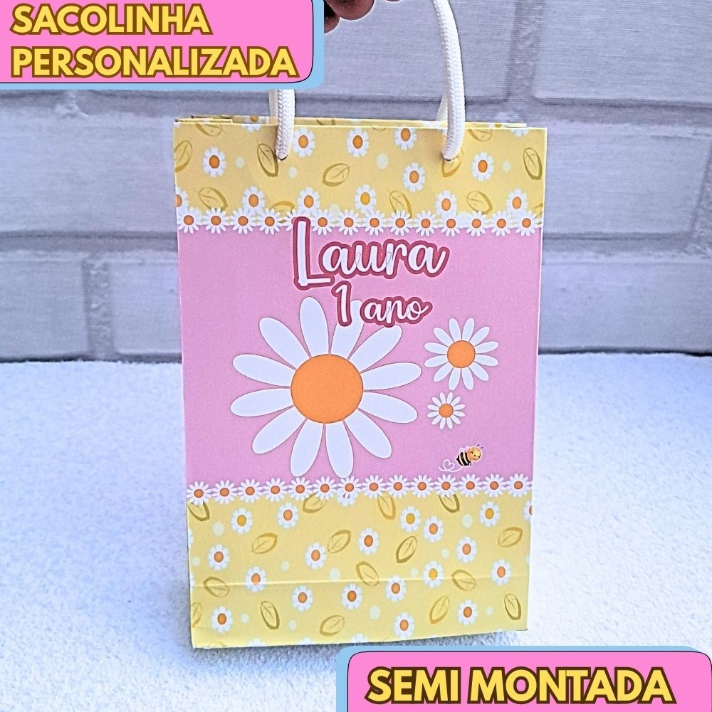 20 Sacolinha Personalizada MARGARIDA- JÁ VAI MONTADA lembrancinha aniversário