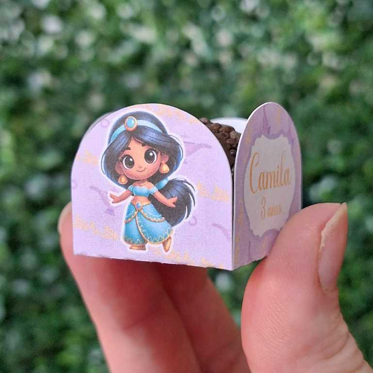Forminhas para Doces Personalizado Princesa Jasmine  para Aniversario - Forminha Brigadeiro - Festa Infantil