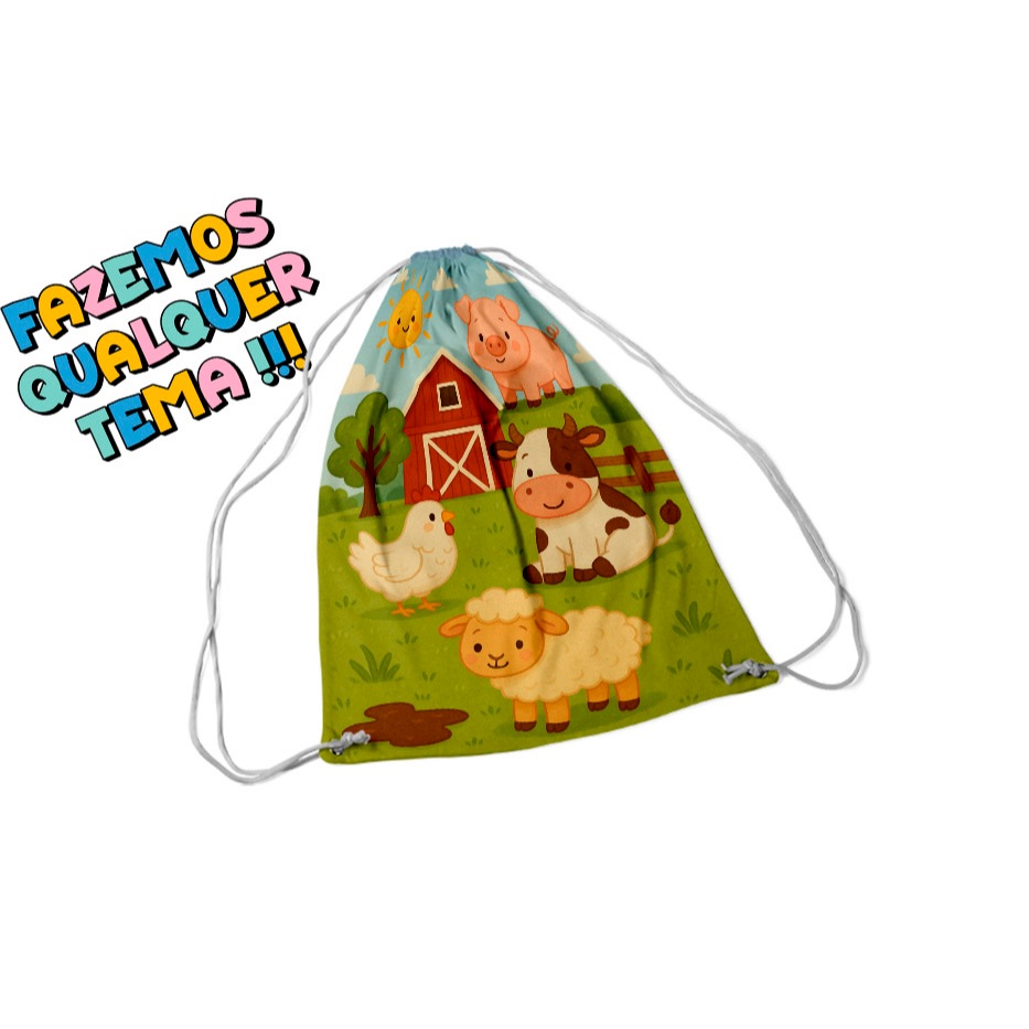 Mochilinha Personalizada Lembrancinha FAZENDINHA #1  Kit com 10 Unidades todos os temas