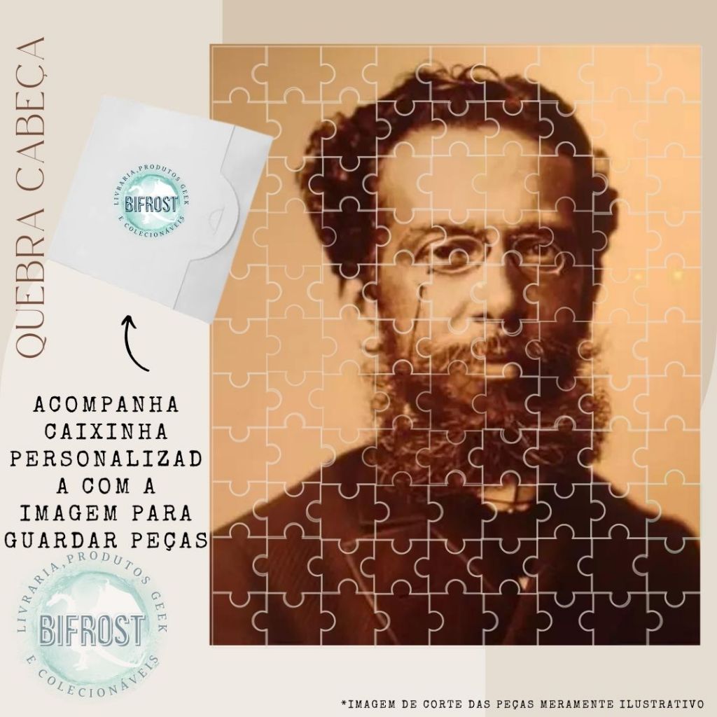 Quebra-cabeça Machado de Assis Grandes nomes Escritores  Presente Lembrançinhas Geek Otaku Puzzle