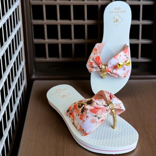 Chinelo Sandália Feminina Laço Pano Tecido Estampado Rasteirinha Floral em Oferta na Shopee