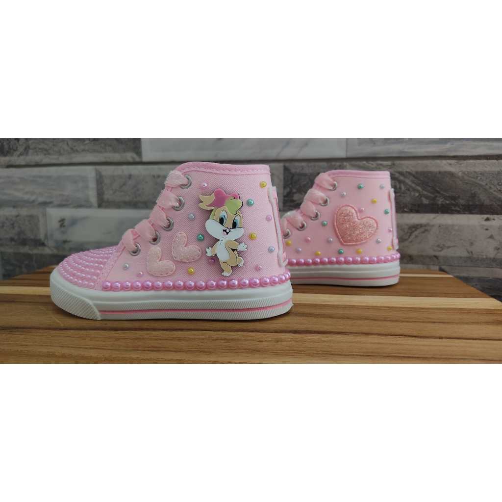 Tenis Infatil Personalizado Cano Alto Modelo Baby looney Tunes Lola em Oferta na Shopee