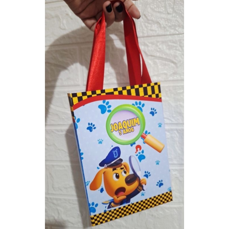 DETETIVE LABRADOR - SACOLINHAS PERSONALIZADAS - SACOLINHA DE GULOSEIMAS