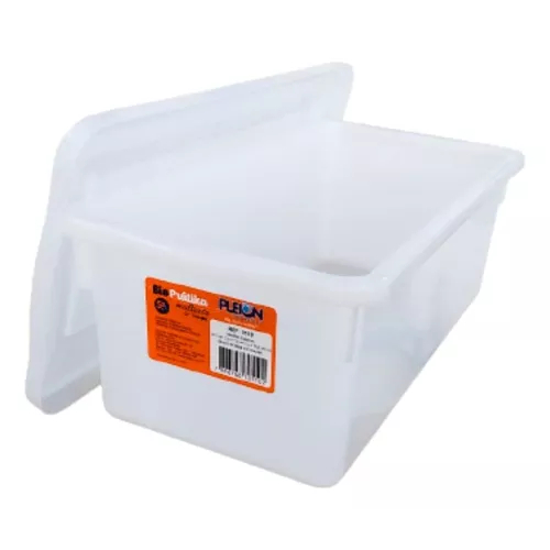 Kit 2 Caixas branca Organizadoras Multiuso C/tampa Bioprátika 5l Pleion - 0510 em Oferta na Shopee