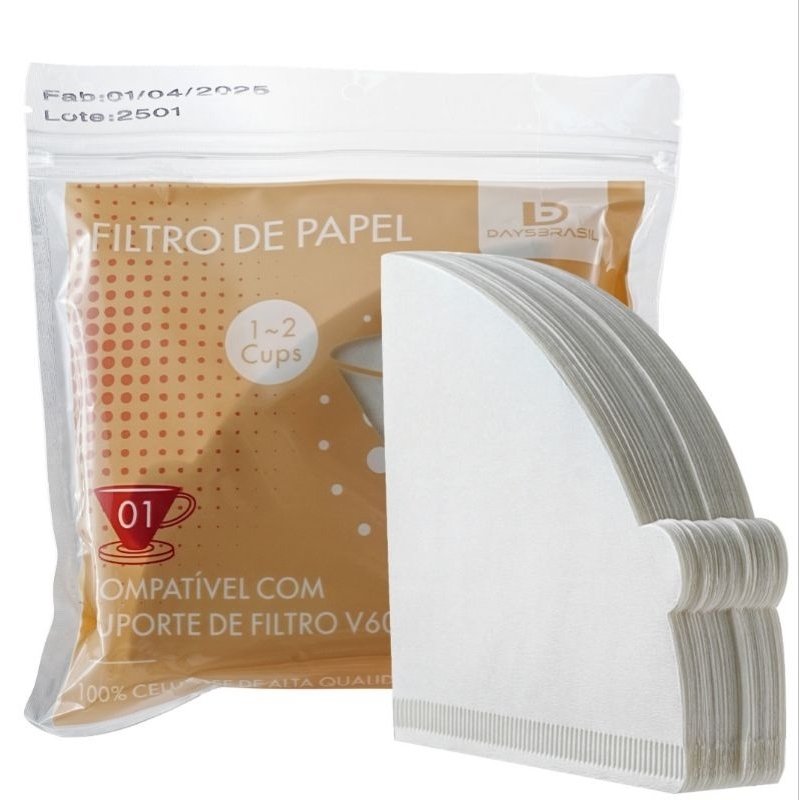 Filtro de Papel para Café Coador Hario V60 01 Branco - 100 unid. DaysBrasil