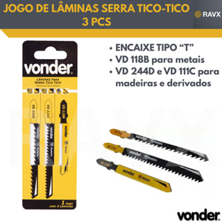 Jogo de lâminas de serra tico-tico, madeira, metal, VONDER em Oferta na Shopee