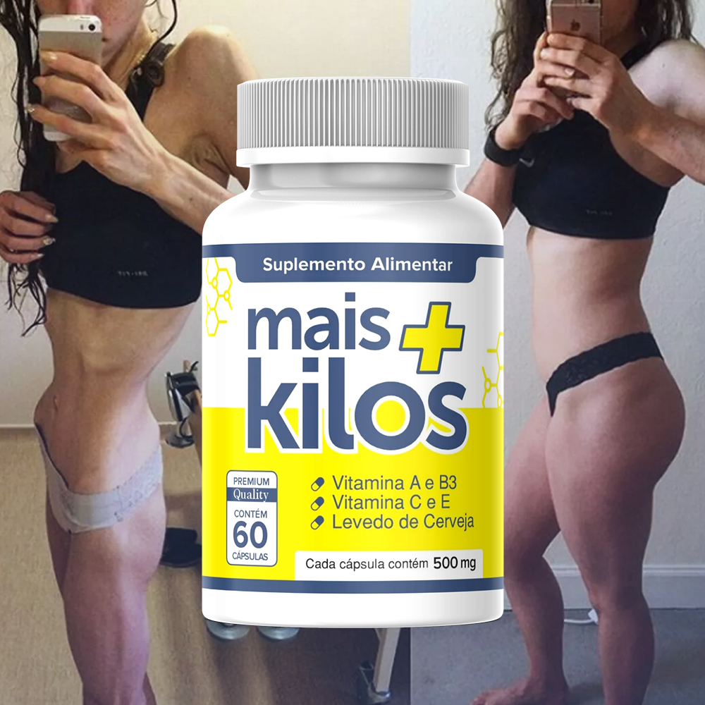 Fórmula +Kilos Ganho de Peso Natural - 60 Caps - Envio Imediato