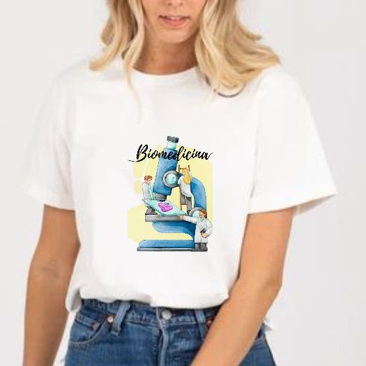 Tshirt BRANCA Blusa feminina CRISTÃ,PROFISSÃO BIOMEDICINA, FRASES  ,CAMISETA  UNISSEX,PLUS SIZE