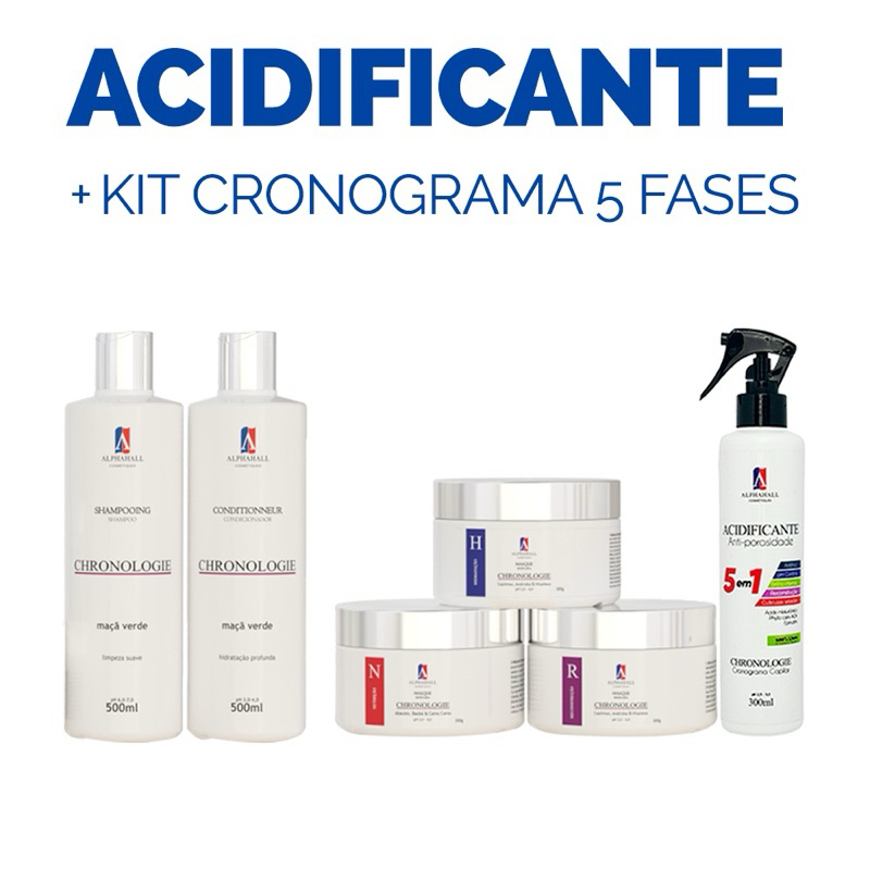 Kit Cronograma Capilar 5 Fases + Acidificante em Oferta na Shopee