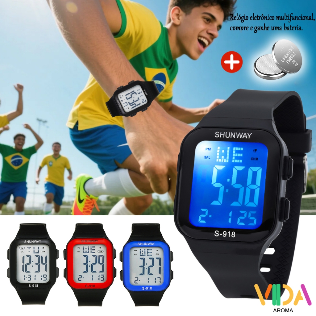 Relógio Masculino Digital À Prova D'Água Cronômetro De Pulso Led Original Militar Esportivo em Oferta na Shopee