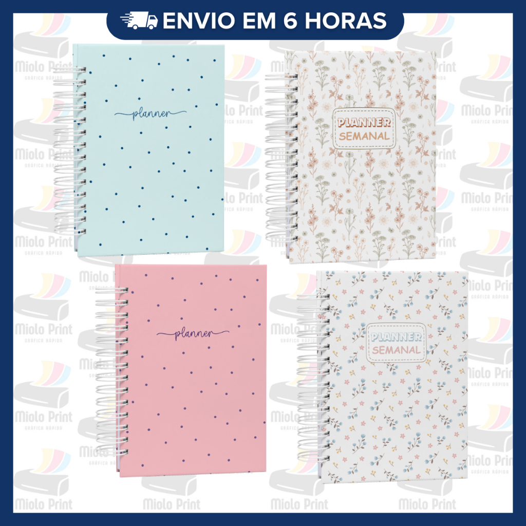 Planner Semanal Capa Dura - Design Delicado e Floral | Organização e Produtividade em Oferta na Shopee