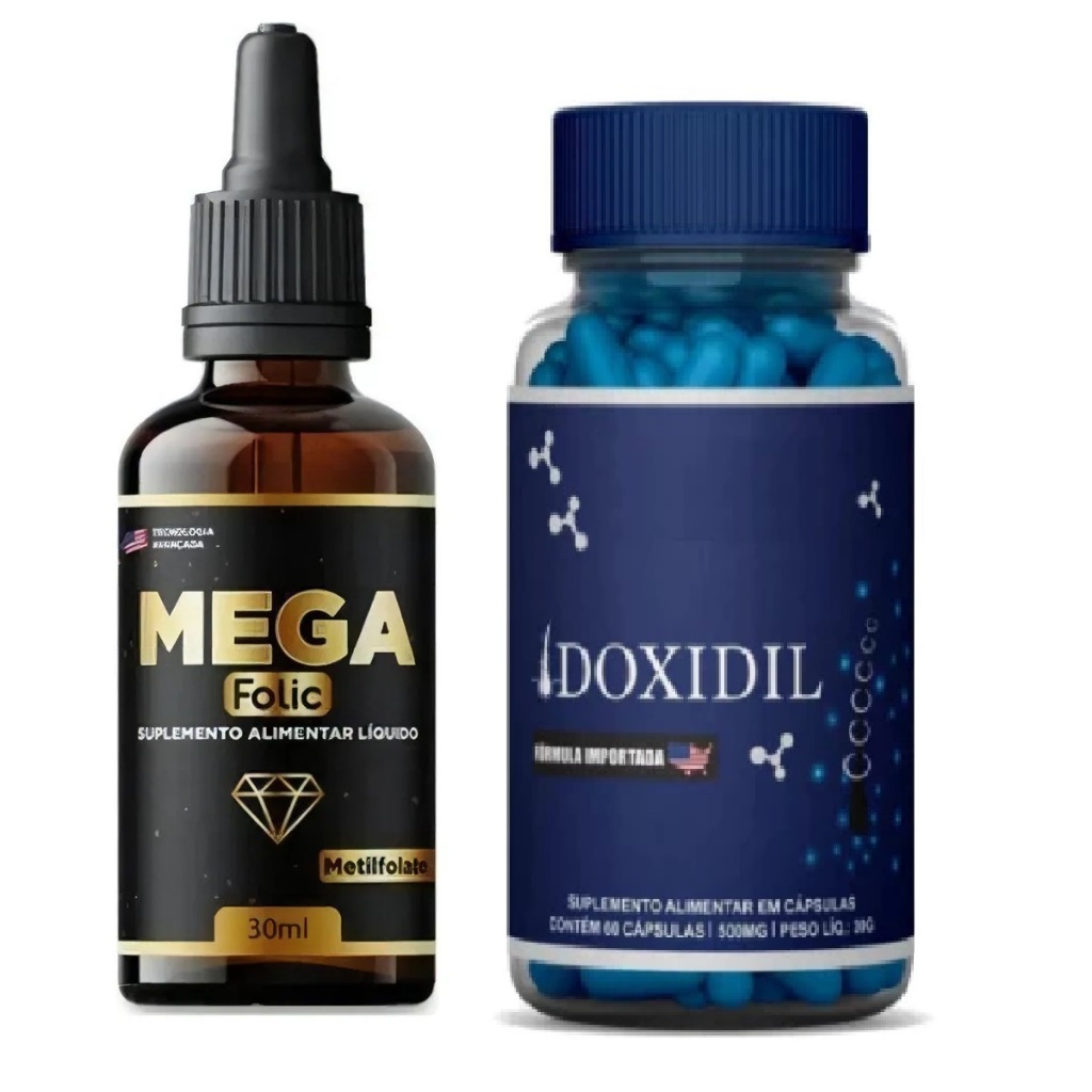 Doxidil + Mega Folic Suplemento Capilar Promoção!!!! em Oferta na Shopee