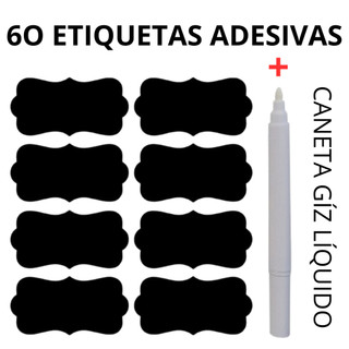 Etiquetas Adesivas Lousa + Caneta Giz ✨