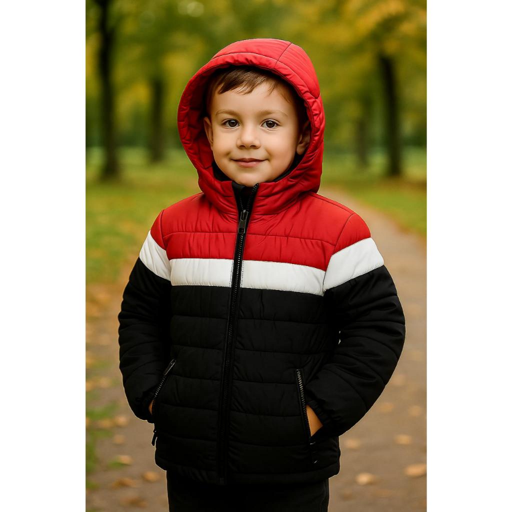 Jaqueta Infantil Menino Forrada Inverno Capuz Removível Zíper Estampado Estiloso Tamanho 2 ao 8 em Oferta na Shopee