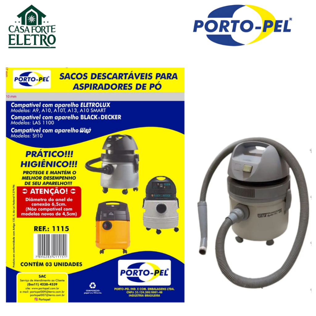 kit 3 Unidades Saco Para Aspirador De Pó Prosdocimo Hidrovac A10 - Coletor de primeira linha em Oferta na Shopee
