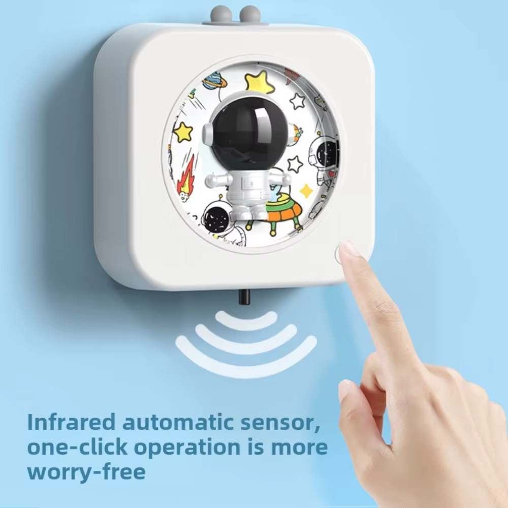 Dispensador automático de sabão em espuma com sensor para crianças estilo astronauta