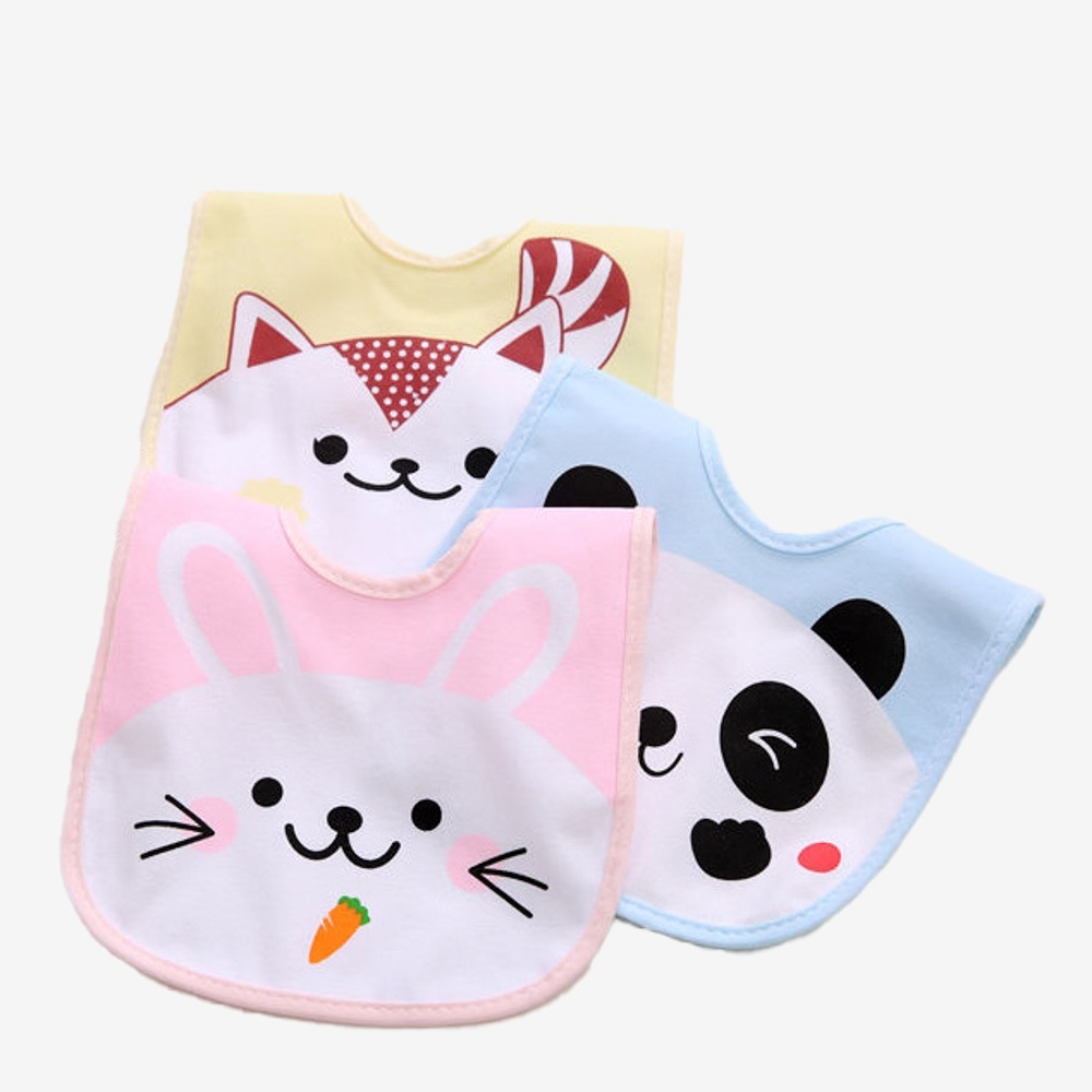 Kit 3 Babador Dupla Face Impermeável Malha 100% Algodão Conforto de Bebê menina menino