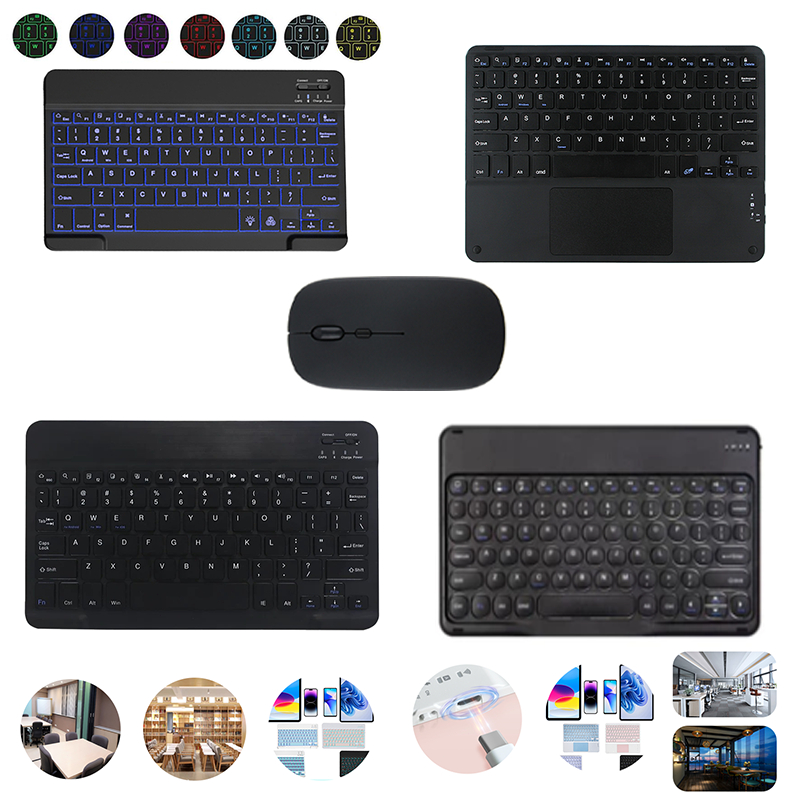 Teclado magnético removível ABNT2 (com tecla ç) e mouse sem fio para Samsung Tab S6 Lite/iPad 11th/10th/Tablet Redmi SE