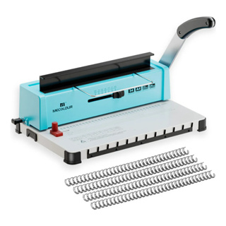 Kit Encadernadora 3x1 Wire-o Mecolour 34 Furos Fura 12 Folhas + 100 Argolas Metálicas A4 em Oferta na Shopee