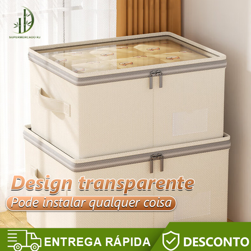Caixa de armazenamento dobrável grande para quarto e sala de estar