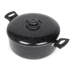 Panela Caçarola Antiaderente Com Tampa 26Cm 5L Preto Nacional