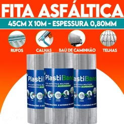 Fita para Goteira 45cm x 10m Manta Asfaltica