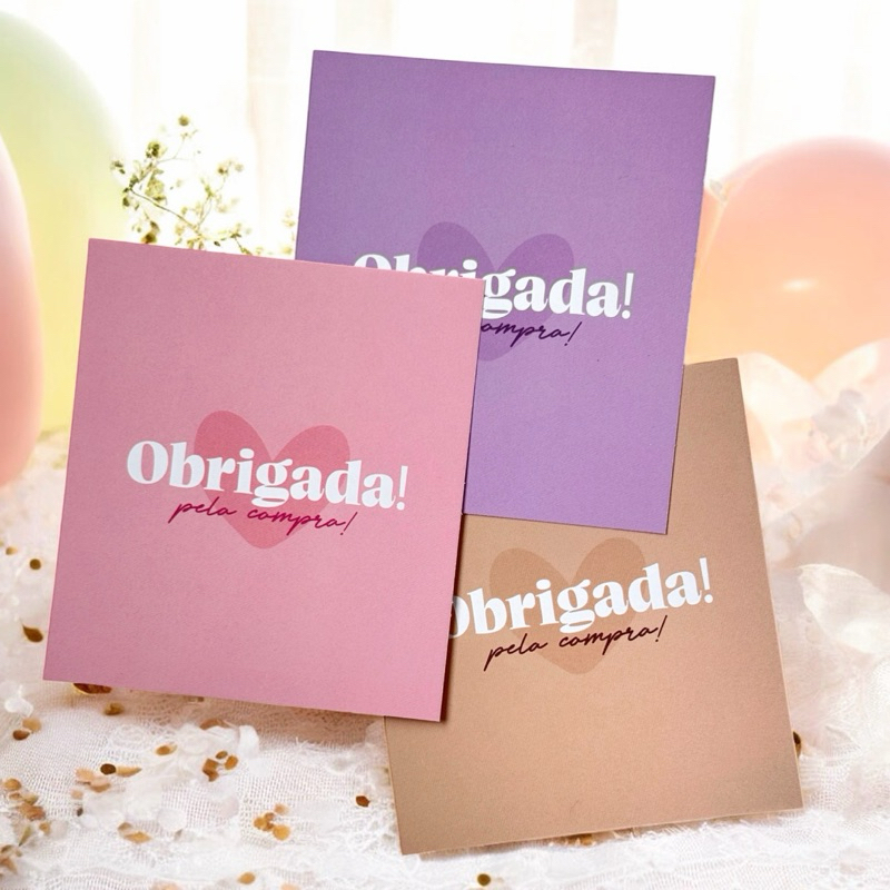 Cartão de agradecimento ao cliente - obrigada pela compra | postal unboxing em Oferta na Shopee