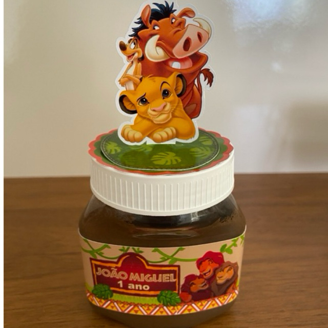 10 und rótulo de nutella mais 10 apliques em pé para tampa rei leão Timão Pumba e Simba