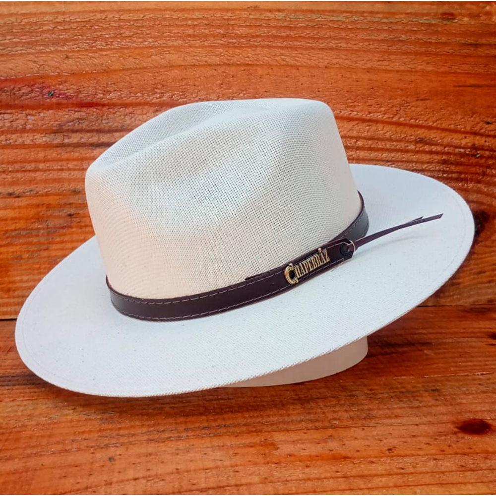 Chapéu Australiano Lona Flex Branco em Oferta na Shopee