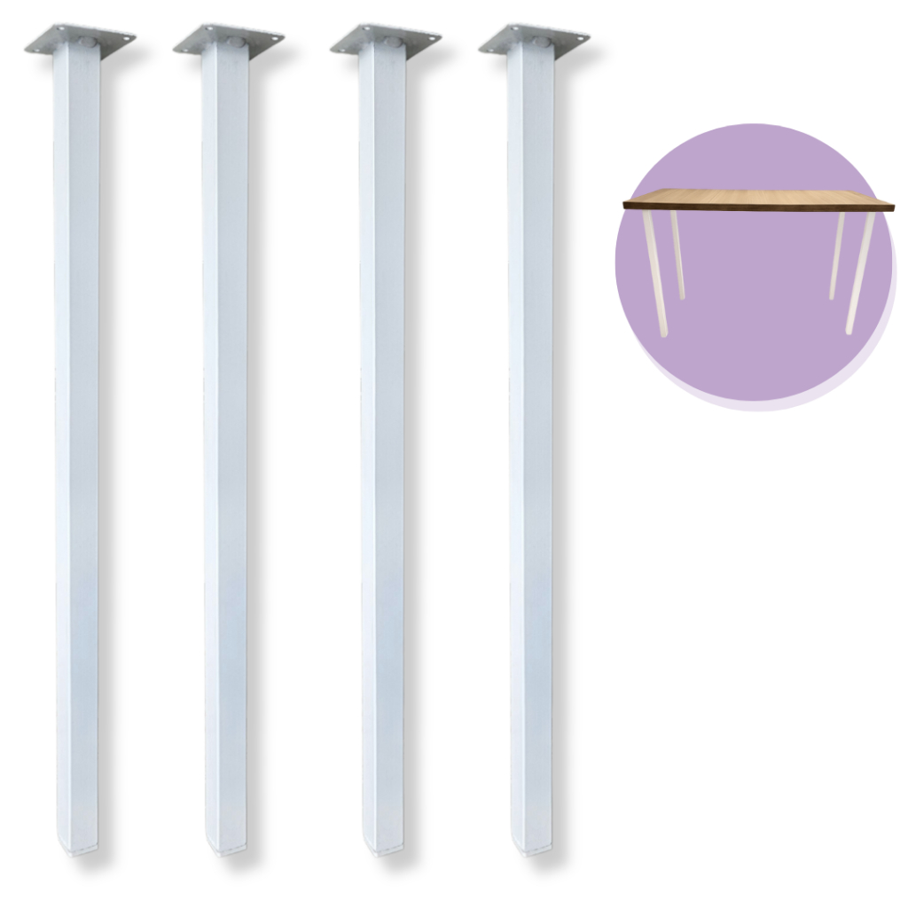 4 Pés De Mesa 75cm Altura Aço Slim Branco Móveis Bancadas em Oferta na Shopee