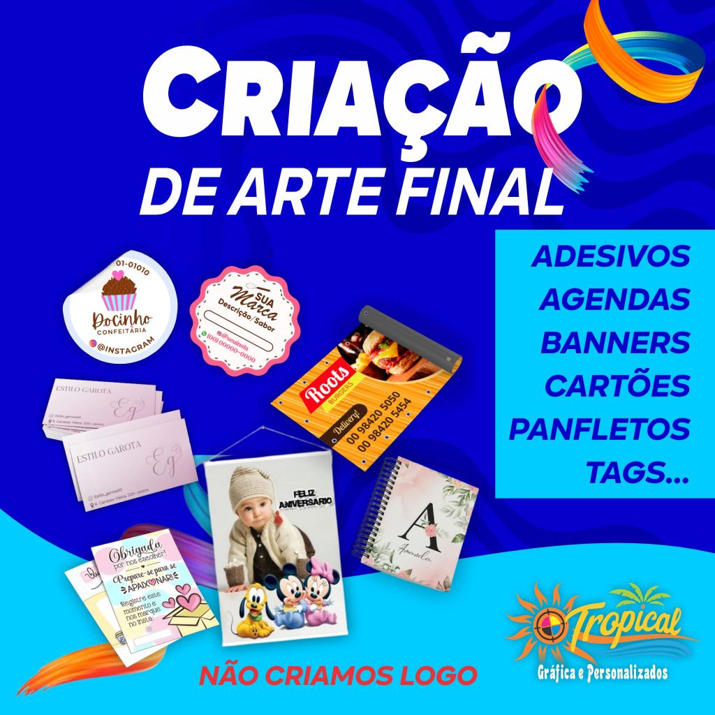 Criação De Artes Gráficas Para Adesivos, Etiquetas, Cartão de Visitas, Tags, Banner, em Oferta na Shopee