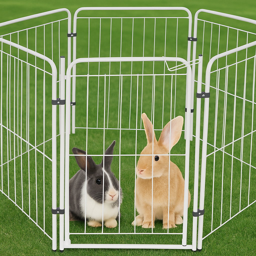 Cercado para Pet 5 Módulos + Portão 83cm Utilyse Branco Preto Chiqueirinho Cães Gatos Coelhos