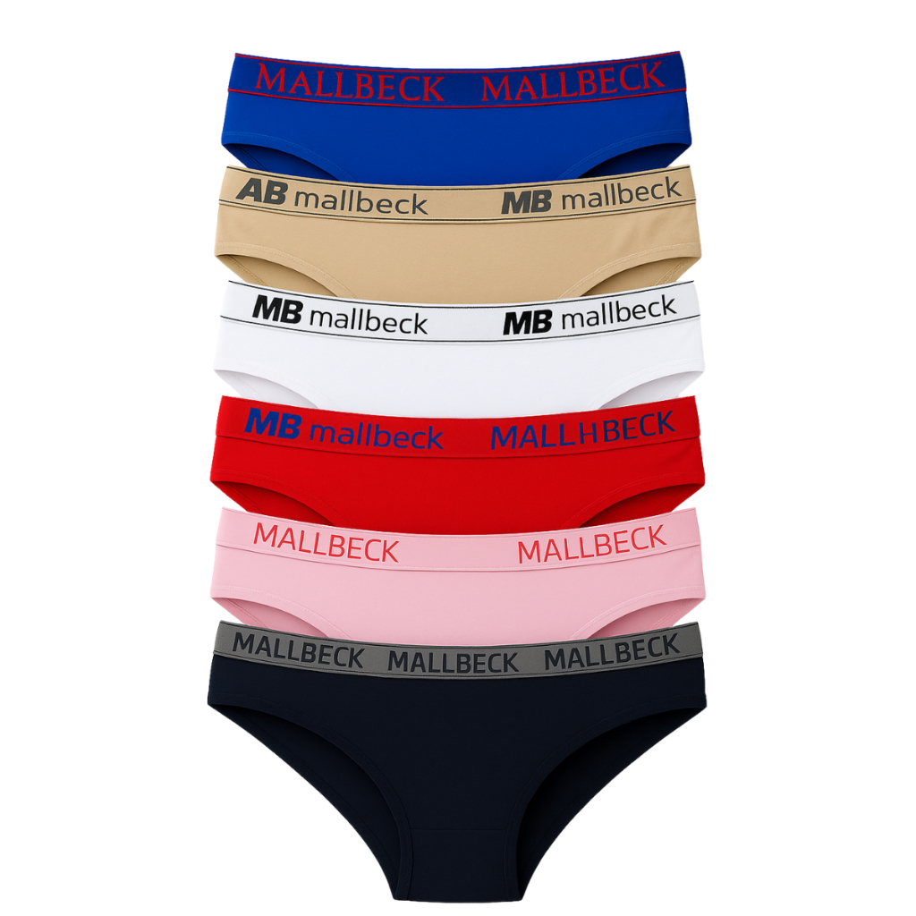 Kit Calcinha Algodao Lisa Mallbeck Elastico Exposto Adulto em Oferta na Shopee