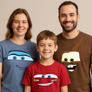 Camiseta Unissex Mcqueen Cruz Sally ou Mate Relampago Mcqueen Infantil ou Adulto em Oferta na Shopee