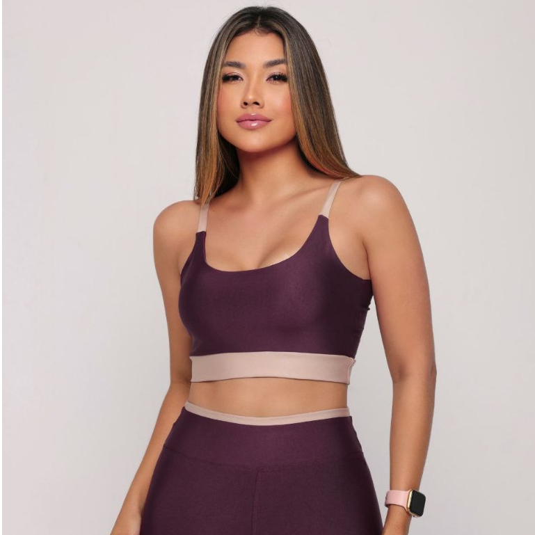 Conjunto Academia Fitness Calça Legging e Top Suplex Cropped Com Bojo Removível Cos Alto em Oferta na Shopee