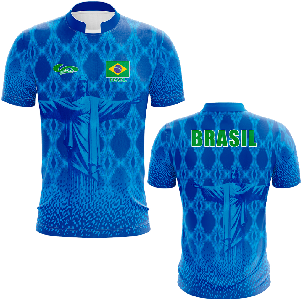 Camisa Camiseta Do Brasil Cristo Redentor Azul 2025/26
