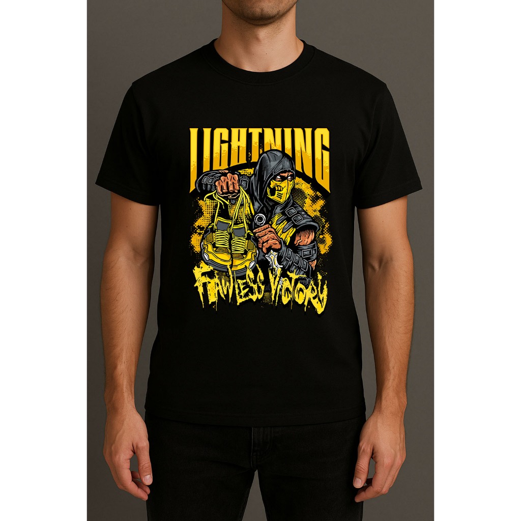 Camisa masculina estampada mortal kombat estampada full hd manga curta em algodão 100%