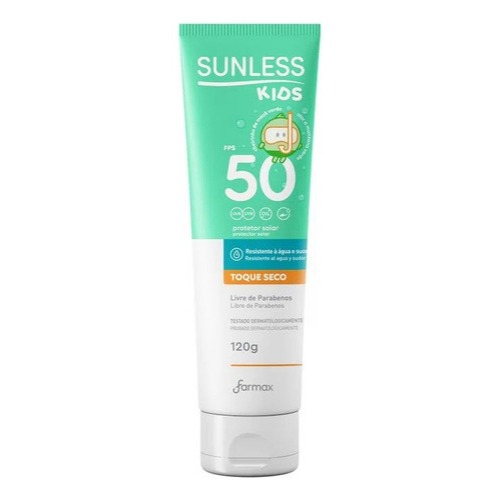 Protetor Solar Sunless Kids FPS 50 Toque Seco Farmax 120g