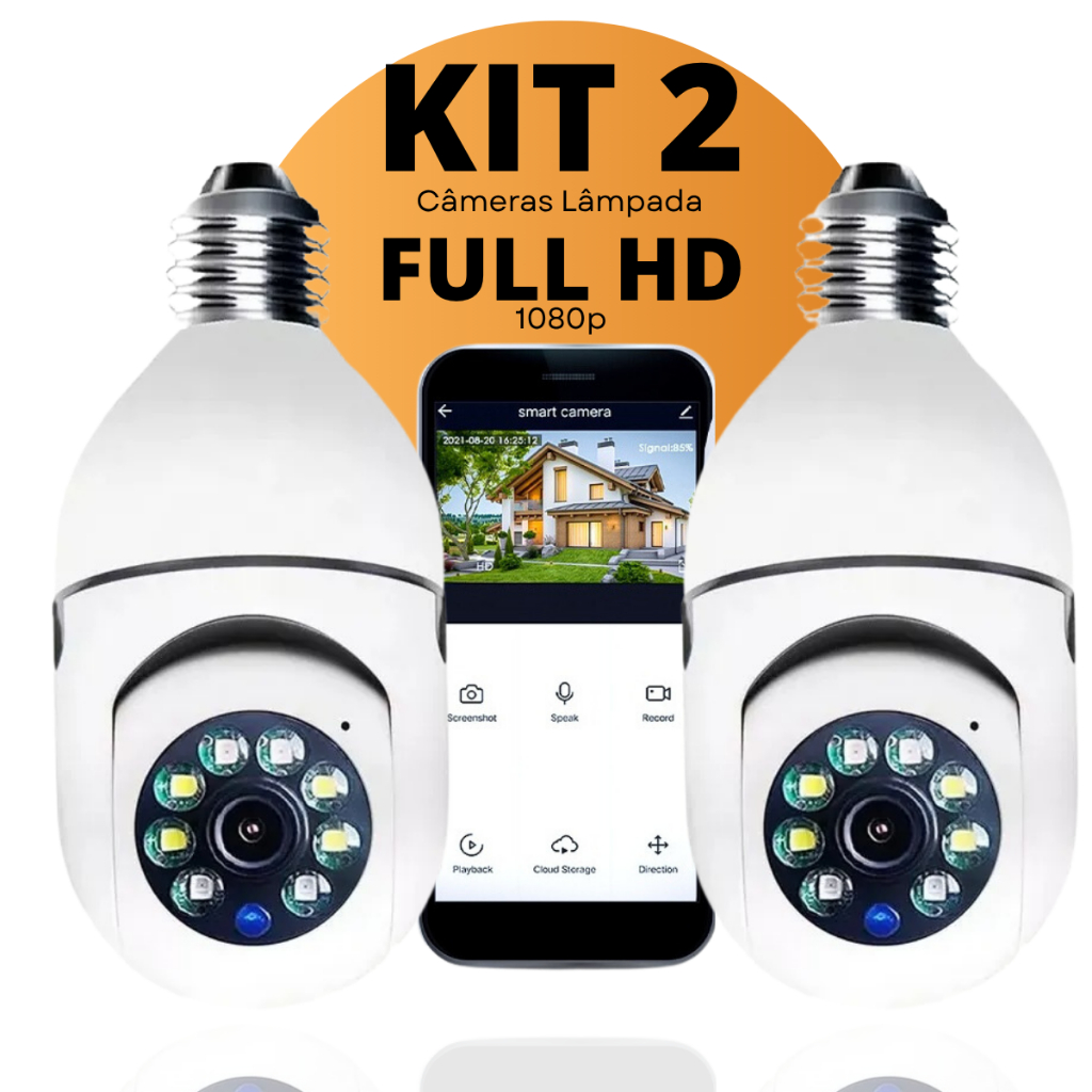 Kit Câmeras Segurança Rosquear Prova D'água I Ravermelho Lâmpada Wifi 360 Segurança Camera Lampada — R$ 124,90 em Shopee