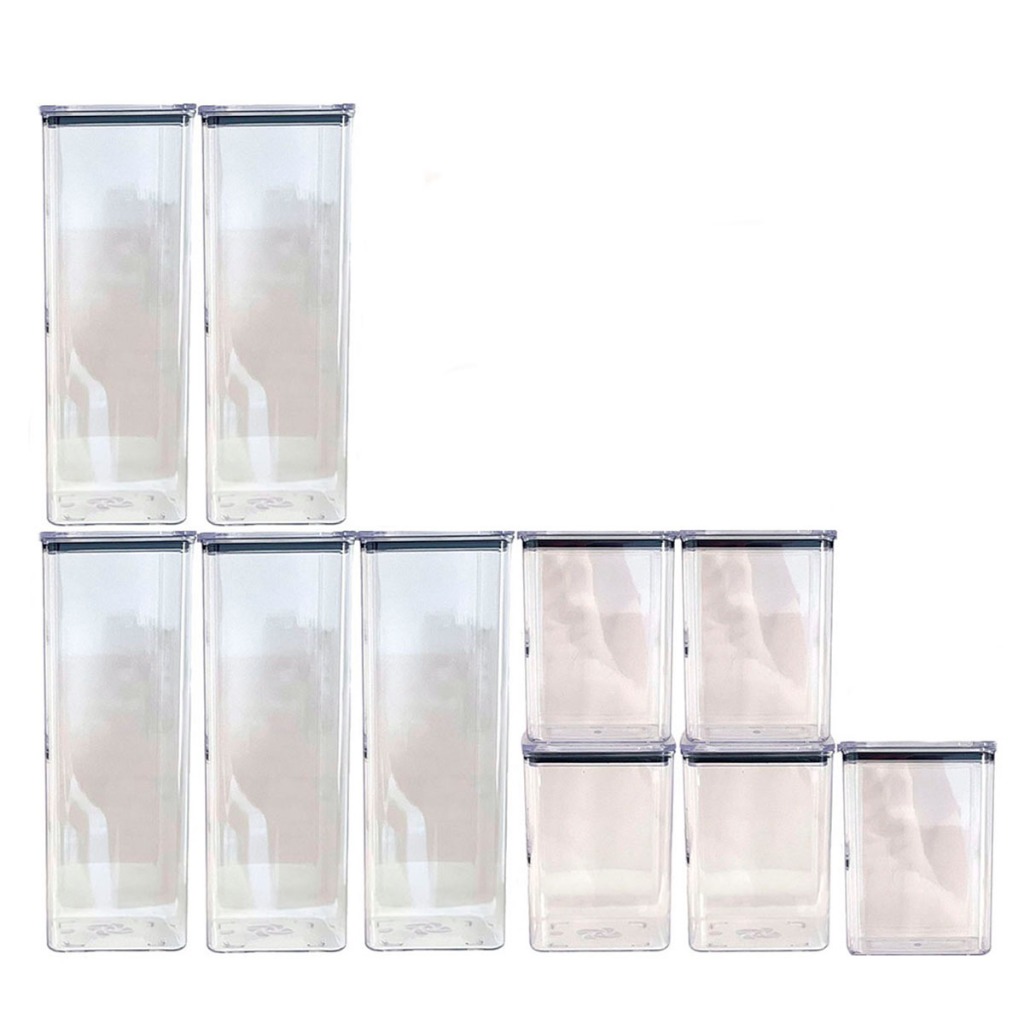 Kit 10 Potes Hermético 2,3 Litros E 1,1 Litro De Acrílico