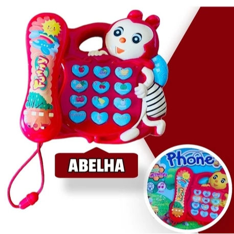 Telefone Musical Infantil Animal Tigre Brinquedo Educativo