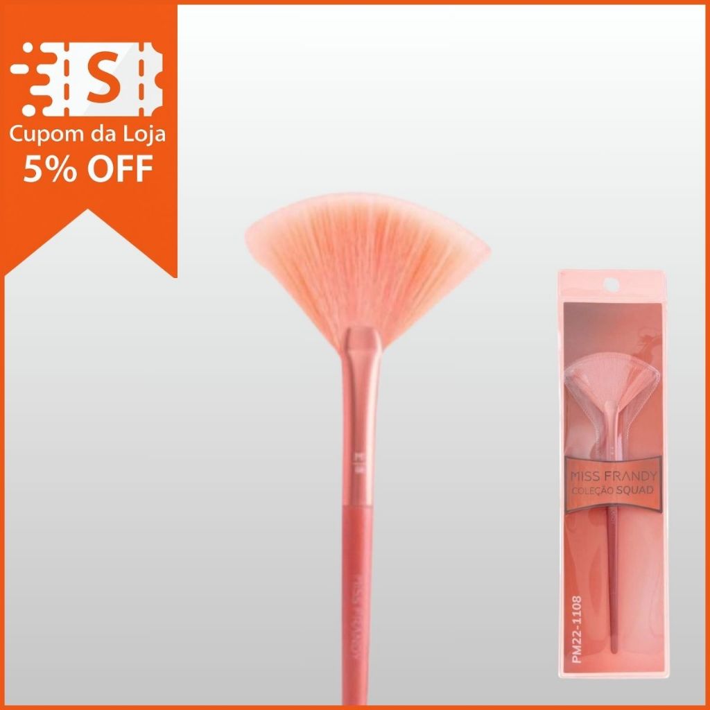 Pincel Leque para Iluminador Miss Frandy Linha Squad MF08 | Aplicação Precisa em Oferta na Shopee