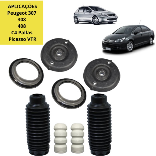 Kit Coxim Rolamento Batente Coifa Peugeot 307 308 408 C4 Pallas Picasso VTR Dianteiro