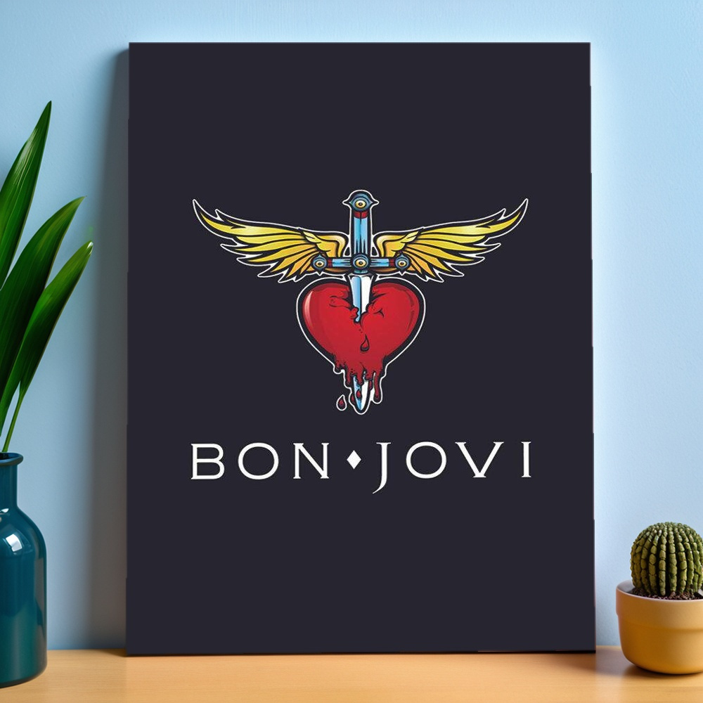 Placa Decorativa Bon Jovi (Quadro Placas Decorativas MDF de Bandas e Músicas, Rock)